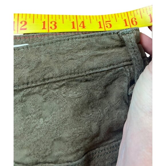 Pilcro & The Letterpress Serif Pants 32 Olive Jacquard Textured Floral coquette - Picture 5 of 10